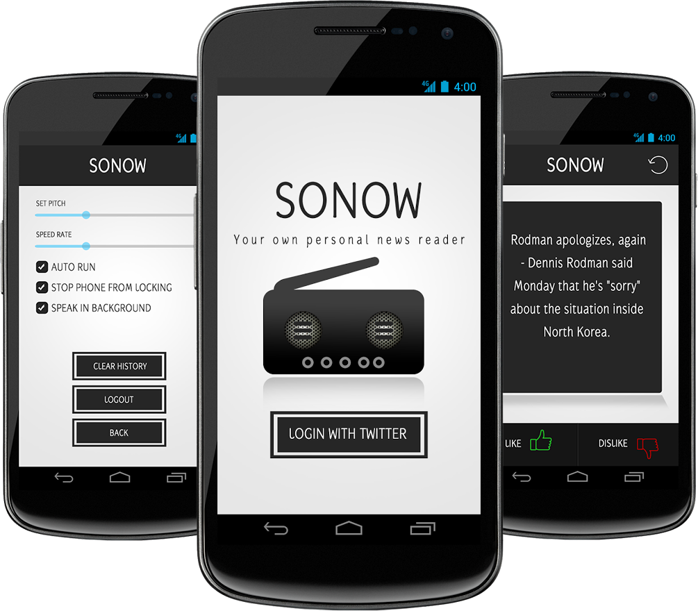 Sonow - Your own personal newsreader.